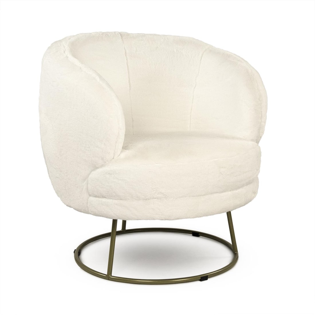 Zentique Contemporary White Faux Fur Tub Chair (1 of 2)