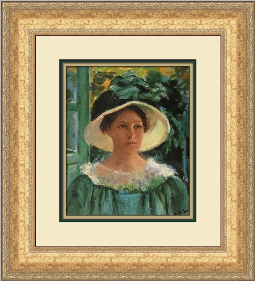 Mary Cassatt Young Woman in Green Custom Framed Art Print (1 of 2)