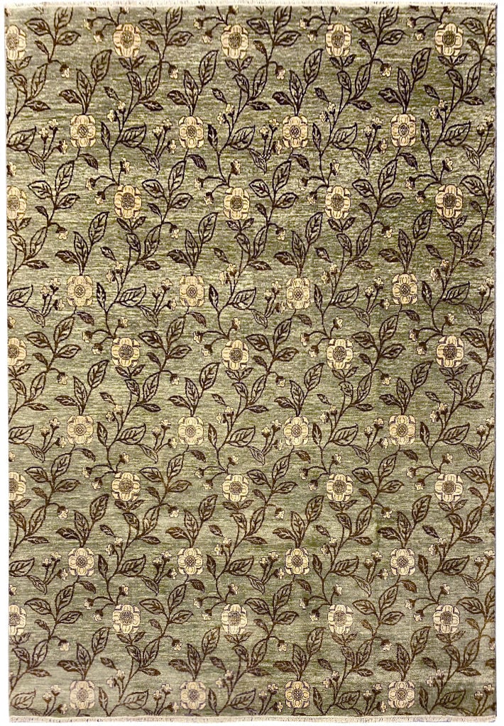 8 x 10 Hand-Knotted Wool Agra Transitional Area Rug (1 of 11)
