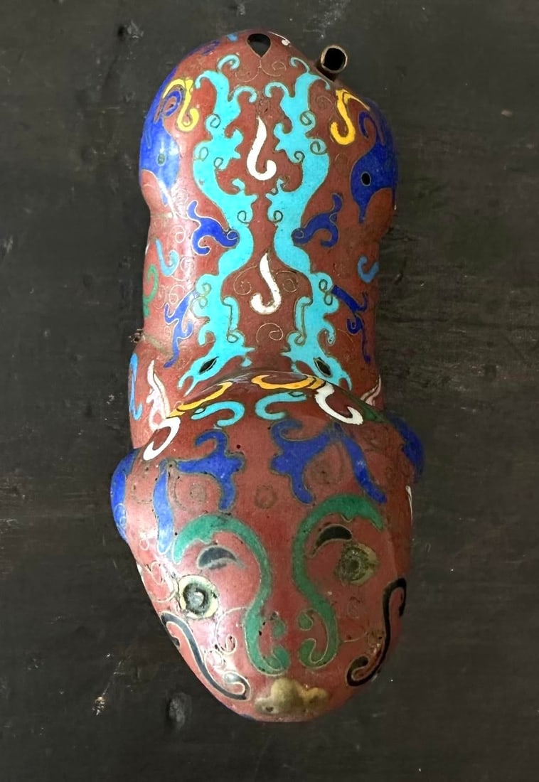 Brass Enamel Incense Burner with Foo Dog Motif Inspired by Qing Dynasty - 2