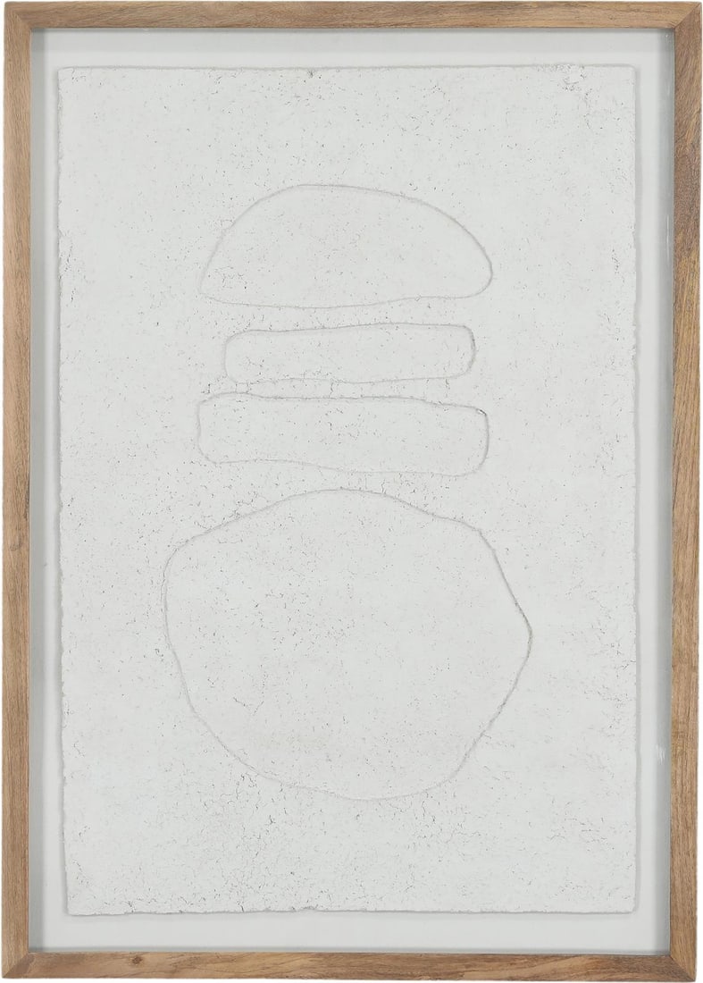 Karlina Modern Textured Art in Natural Wood Frame 41H x 29W (1 of 2)