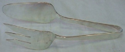 Allan Adler Sunset Sterling Silver Pastry Tongs 9 3/4 inches: Allan Adler Sunset Sterling Silver Pastry Tongs 9 3/4 inches Explore the elegance of these Sterling Silver Pastry Tongs, measuring a generous 9 3/4 inches in length. Crafted by renowned designer Allan