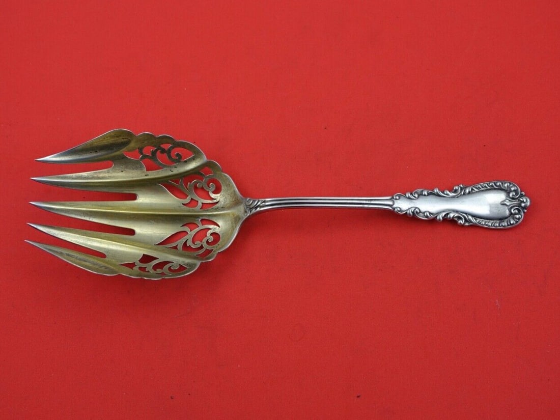 Reed and Barton Majestic Sterling Silver Vegetable Fork 9 1/8 Inch (1 of 2)