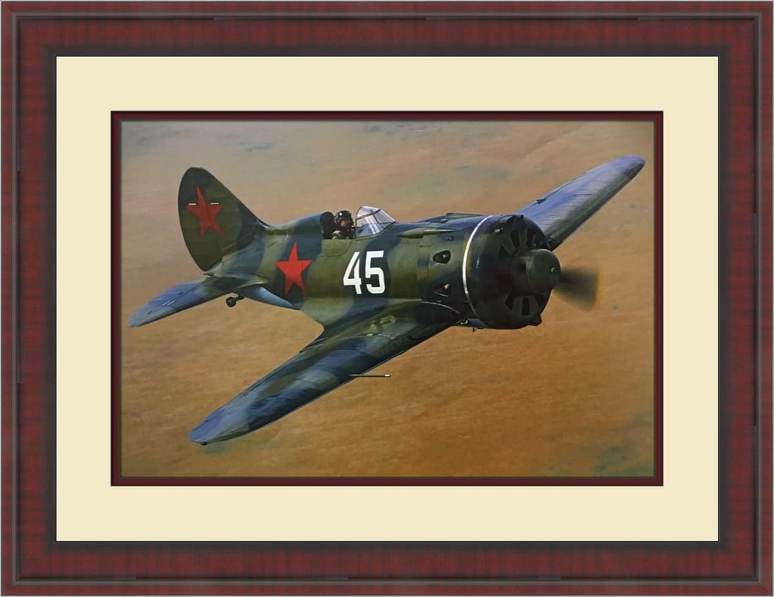 Polikarpov 1-16 Type 24 Ishak Donkey Aviation Print by Philip Makanna Custom Framed (1 of 2)