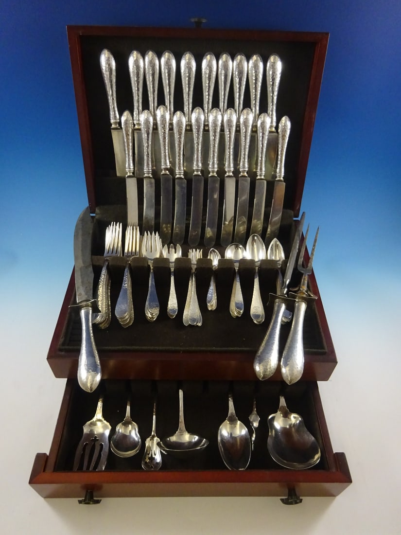 Van Dyke International Sterling Silver Flatware Set 119 Pcs with S Monogram (1 of 12)