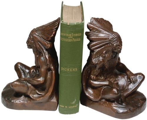 Southwestern Resin Indian Chief Bookends Lodge Style American West: Southwestern Resin Indian Chief Bookends Lodge Style American West Enhance your home decor with these striking Southwestern Style Resin Indian Chief Bookends, perfect for adding a touch of rustic char