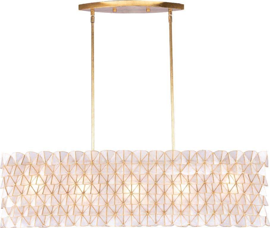 Kalco Flair 5 Light Island Chandelier Oxidized Gold Leaf (1 of 1)