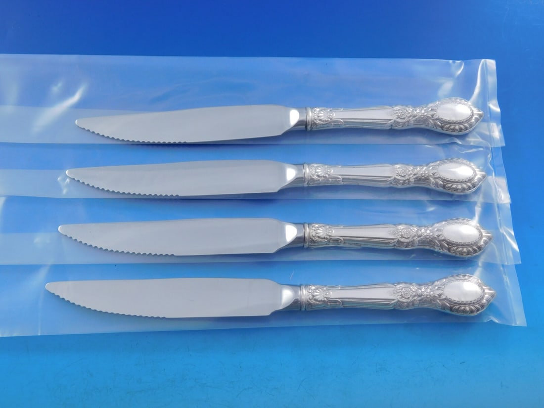 Reed & Barton Guildhall Sterling Silver Steak Knife Set 4pc 8 5/8 Custom (1 of 8)