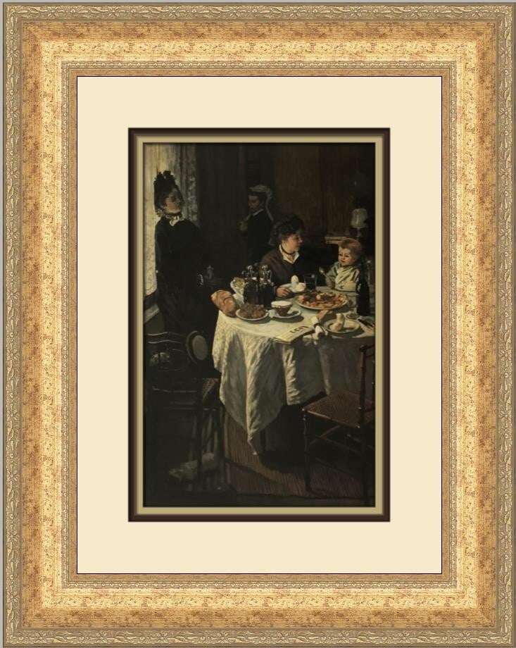 Claude Monet The Luncheon Custom Framed Print 19 x 17 Art (1 of 2)