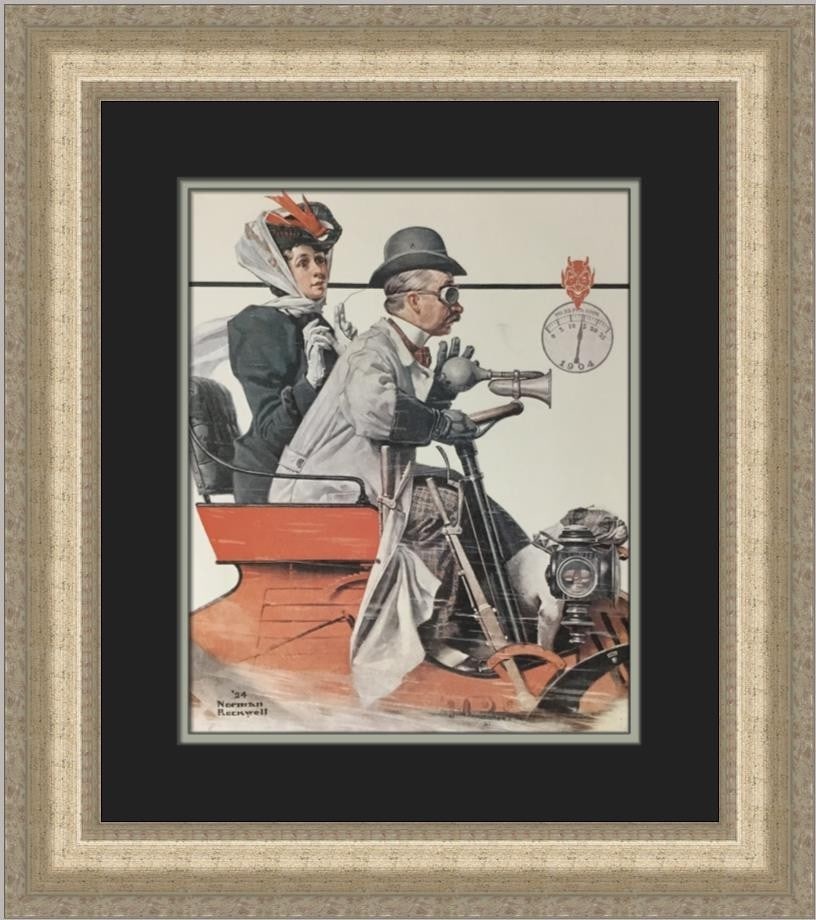 Norman Rockwell Speed Custom Framed Art Print 1975 Americana (1 of 2)