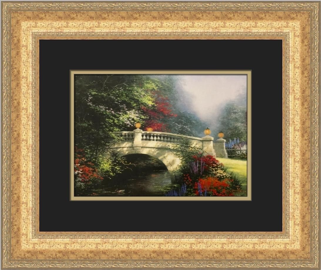 Thomas Kinkade Broadwater Bridge Custom Framed Art Print 1994 (1 of 2)