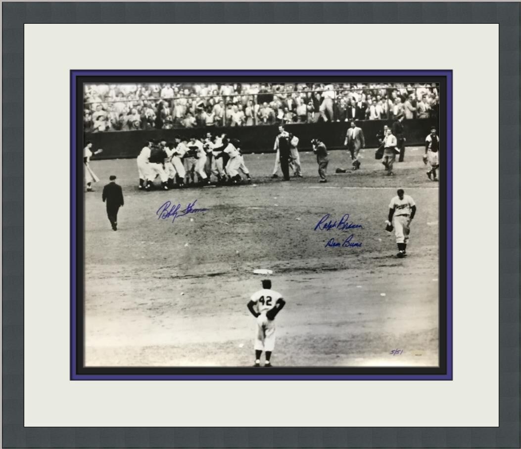 Ralph Branca Bobby Thompson Signed Photo Limited Edition Custom Frame (1 of 10)