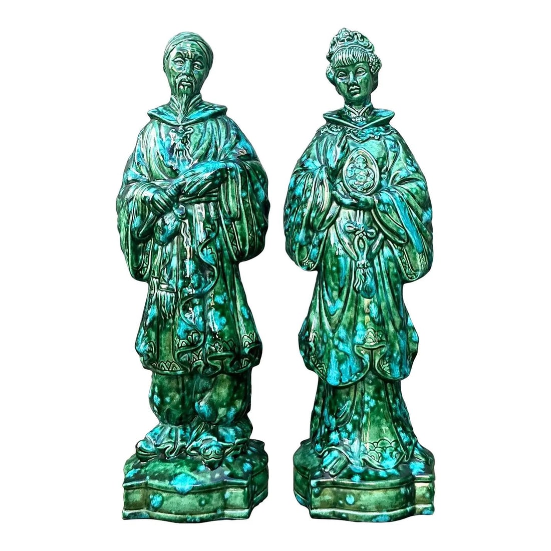Vintage Mid-Century Chinoiserie Ceramic Figures Set of 2 (1 of 6)