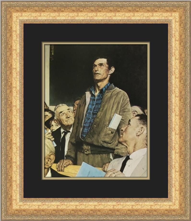 Norman Rockwell Freedom Of Speech Custom Framed Print 1977 (1 of 2)