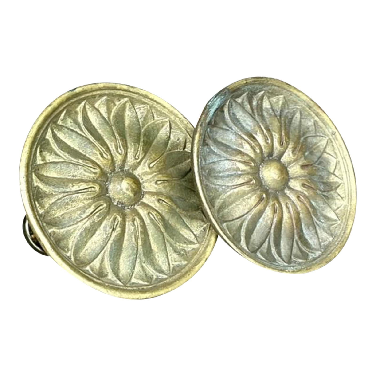 Vintage Regency Brass Flower Tie Backs Set of 2 Decorative Accents (1 of 6)