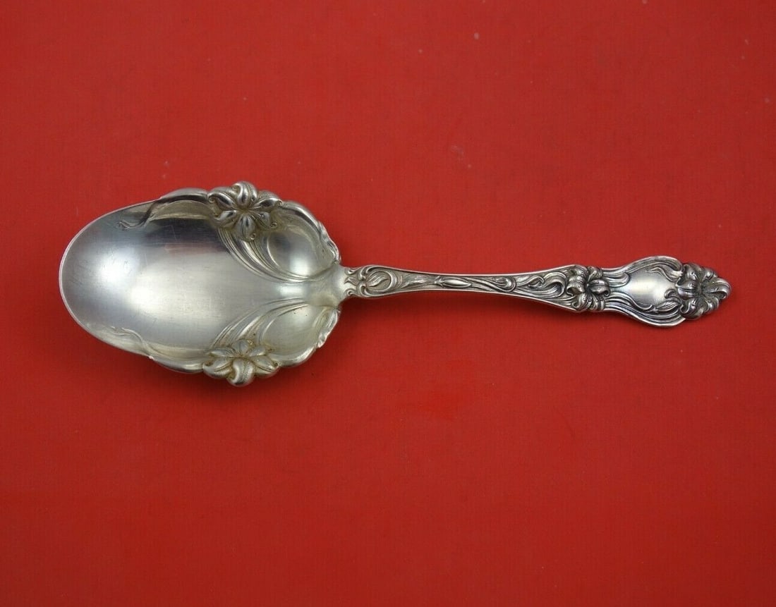 Frank Whiting Lily Sterling Silver Salad Serving Spoon 9 Inch (1 of 3)
