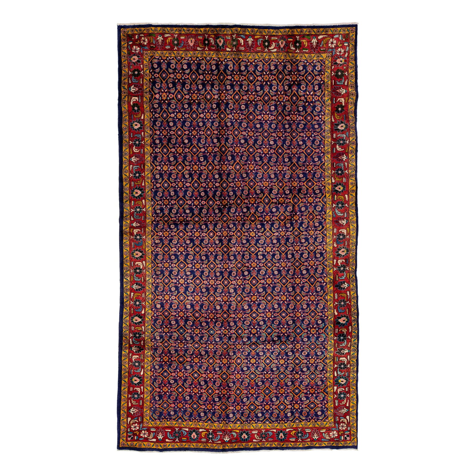 Vintage 1960s Hand-Knotted Blue Mahal Wool Rug 7'2 x 12'8 (1 of 10)