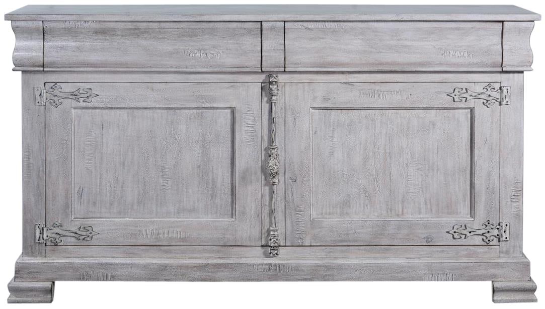 Elegant Louis Philippe Sideboard Cabinet Solid Wood Pickled White Finish (1 of 1)