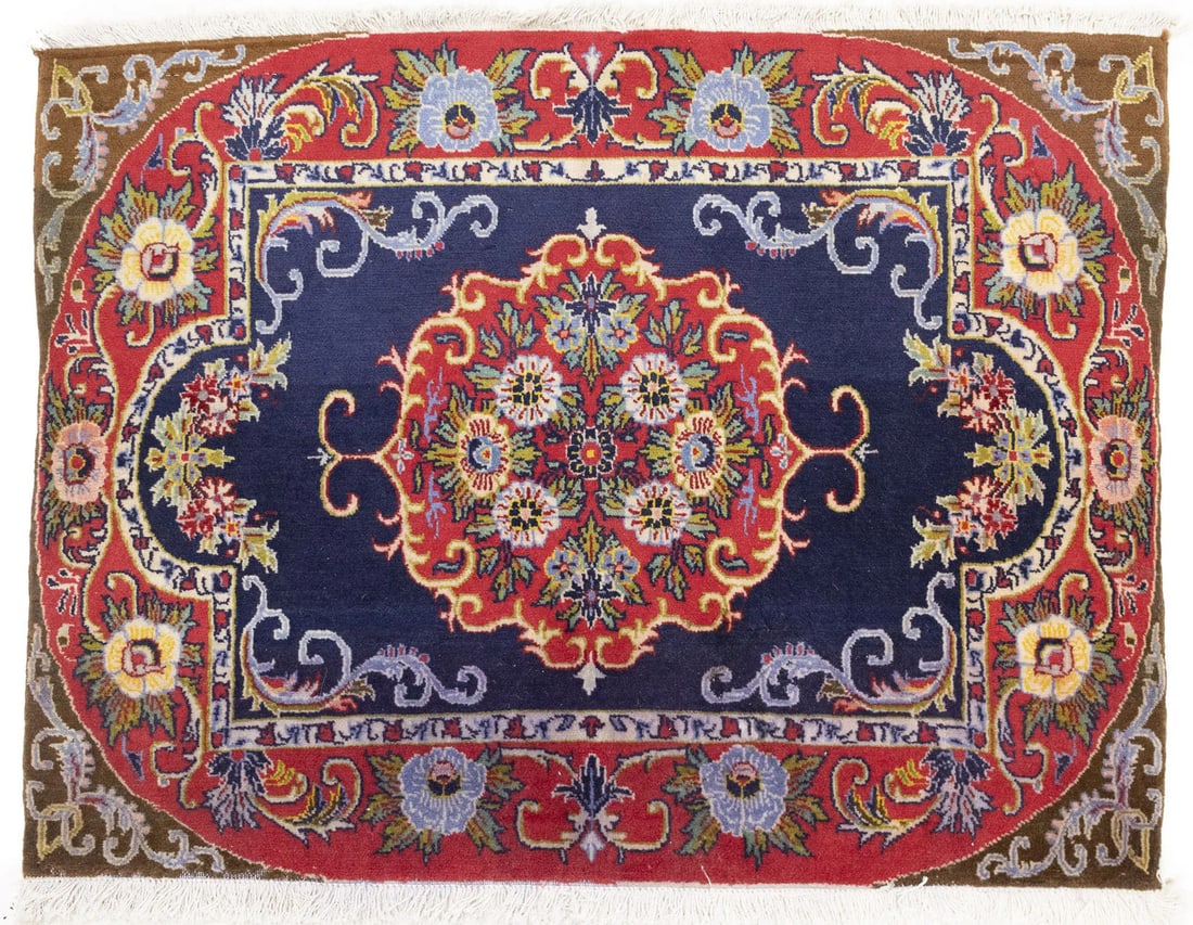 Vintage Handmade Floral Wool Area Rug 2'4 x 3'0 Entryway (1 of 11)