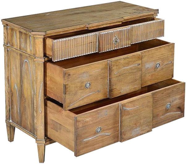 St. Denis Solid Wood Chest Console in Beachwood Finish: St. Denis Solid Wood Chest Console in Beachwood Finish Introducing the St. Denis Solid Wood Chest Console, a stunning blend of antique charm and modern functionality. Crafted from solid wood, this che