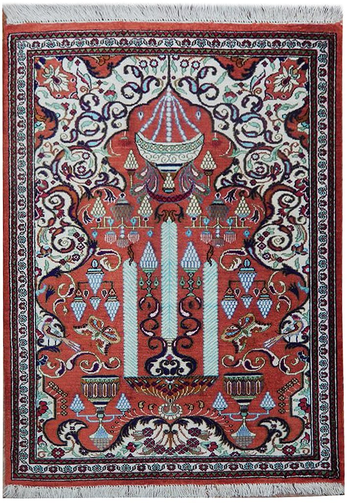 Luxury 1.10 x 2.6 Fine Silk Persian Qum Area Rug Iran Hand-Knotted (1 of 7)
