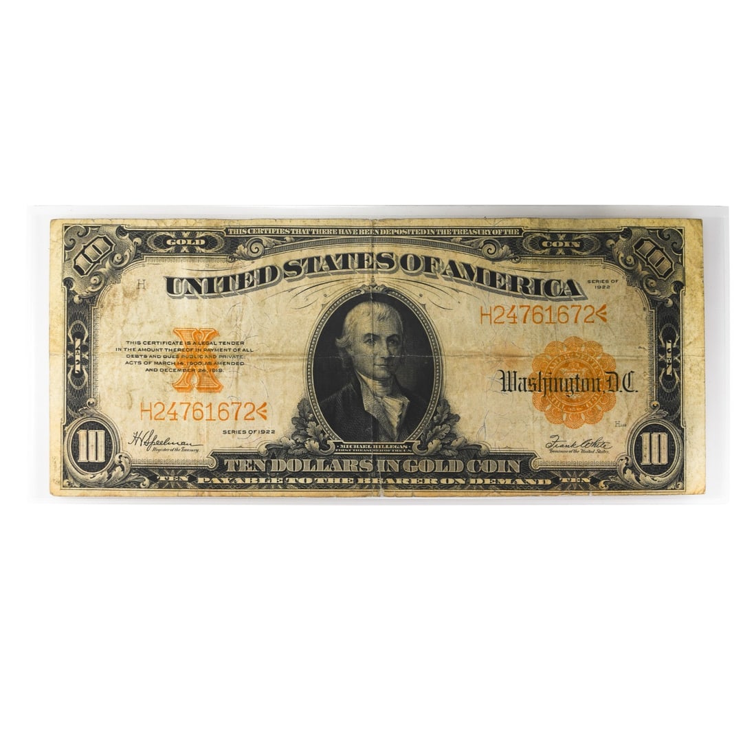 1922 $10 Gold Certificate Note Fr. 1173 Circulated (1 of 2)