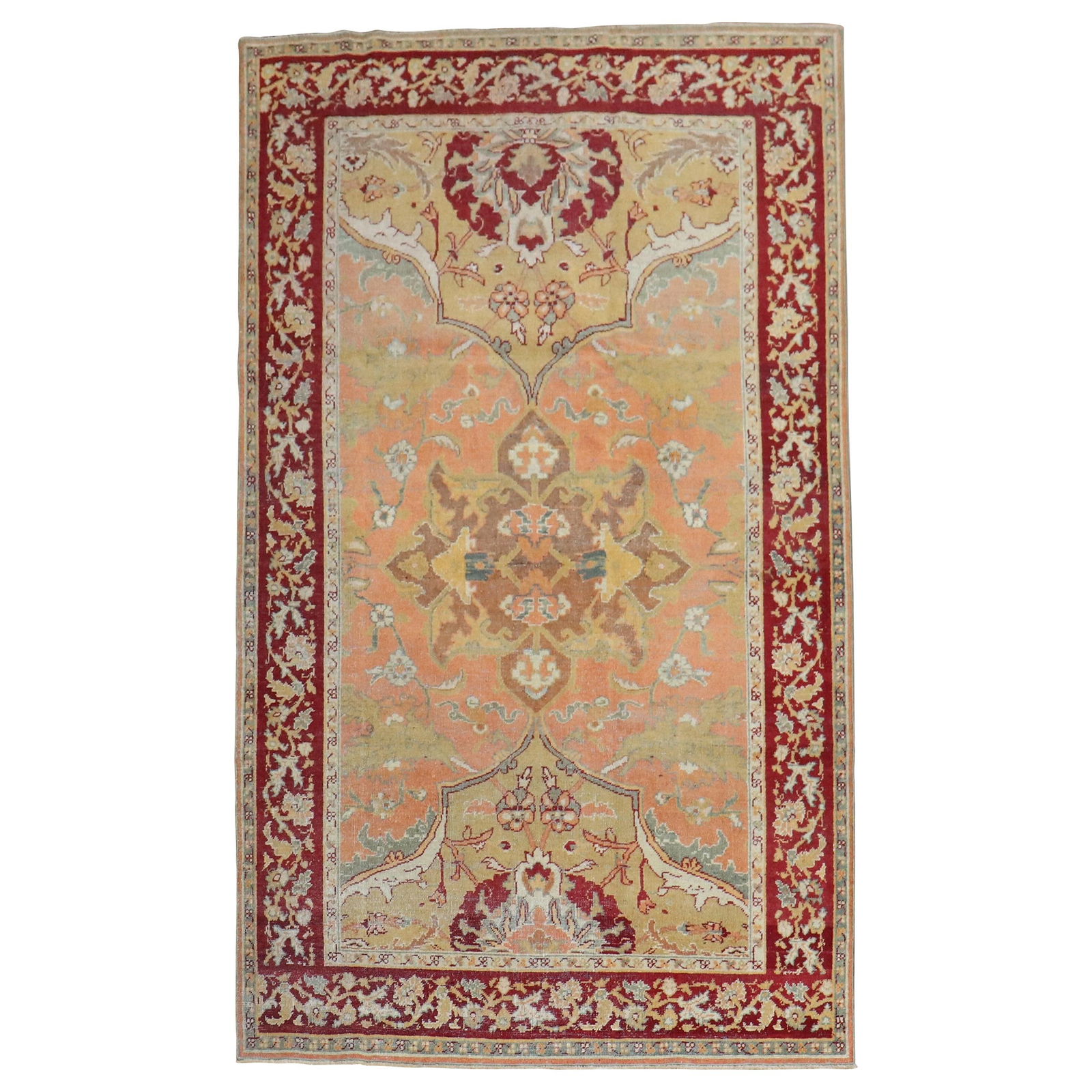 Antique Agra Hand-Knotted Wool Rug 4'9 x 7'10 India (1 of 8)