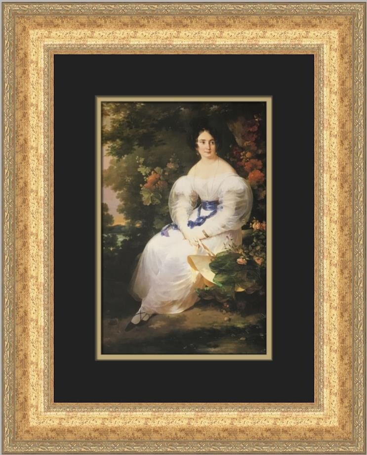 Antoinette Lescot Young Woman Under Tree Custom Framed Print 1987 (1 of 2)