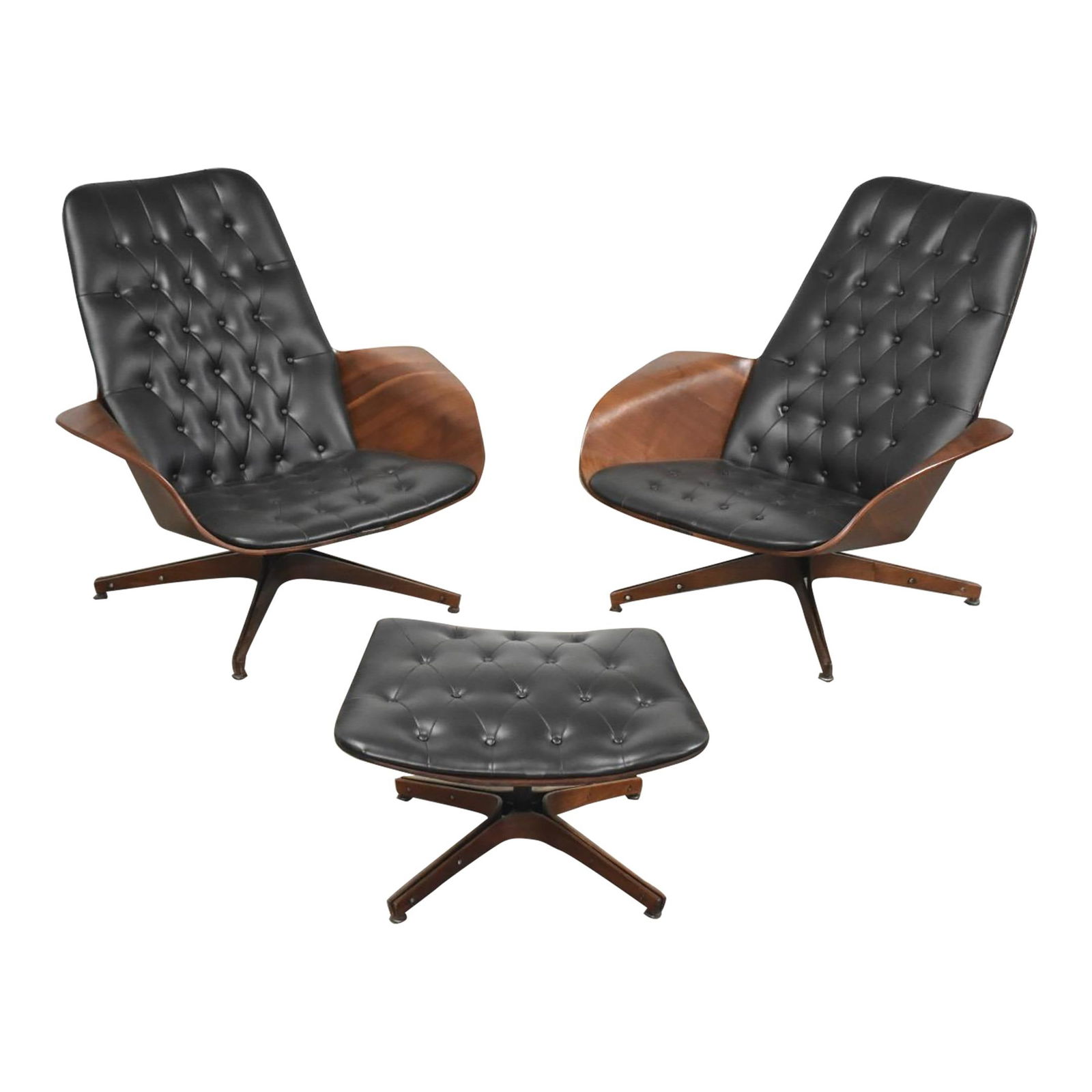 George Mulhauser Mid-Century Modern Lounge Chair Set 3 Pieces (1 of 9)
