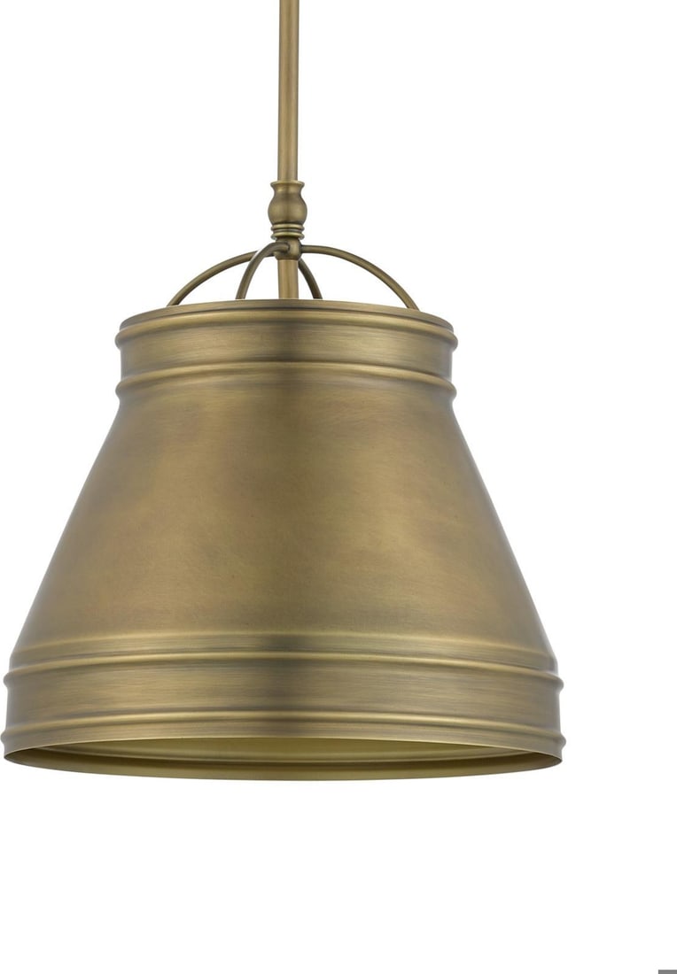Currey Lumley Industrial Brass Pendant Light Adjustable Height (1 of 5)