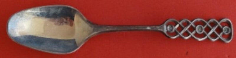 David Andersen Ringebu .830 Silver Dessert Spoon 7 1/8 Inch (1 of 2)