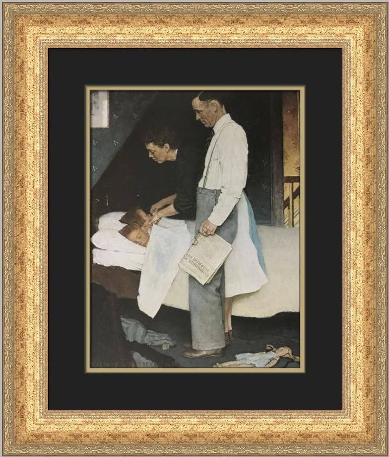 Norman Rockwell Freedom From Fear Custom Framed Print 21 x 19 (1 of 2)