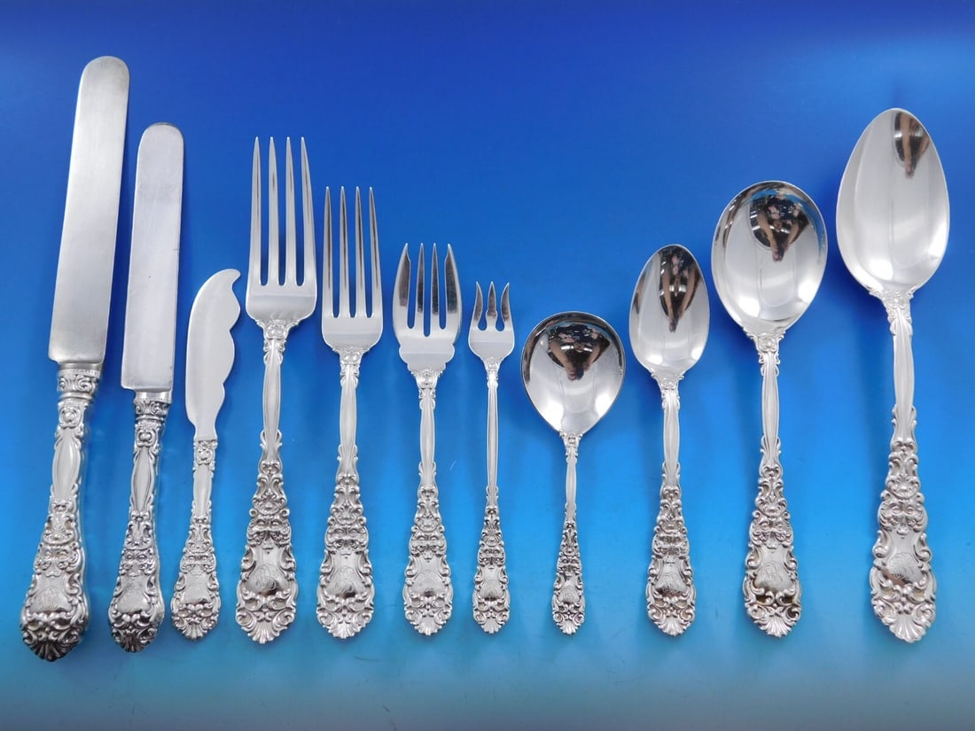Dominick & Haff Renaissance Sterling Silver Flatware Set 168 pc Rococo Style (1 of 12)
