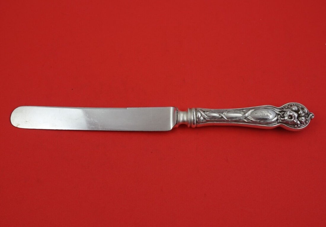 Watson Orchid Sterling Silver Dinner Knife 10" Blunt Silverplate Blade (1 of 3)