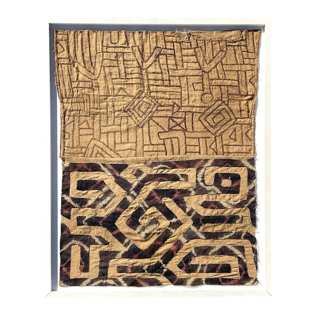 Handcrafted Mid Century Mudcloth Wall Textile With Geometric Patterns (1 of 4)