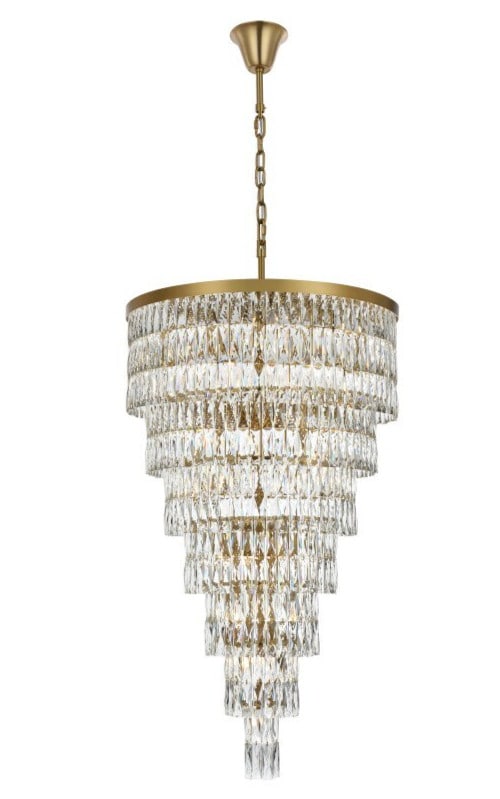 Josephine 41-Light Satin Gold Crystal Chandelier 54-Inch Modern Fixture (1 of 10)