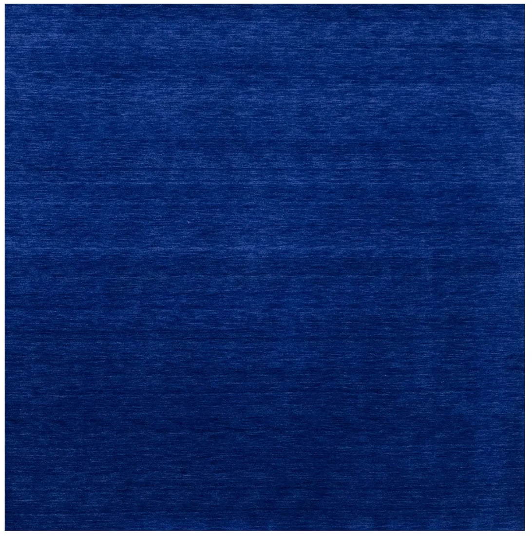 Royal Blue 8x8 Modern Hand-Loomed Wool Square Rug: Royal Blue 8x8 Modern Hand-Loomed Wool Square Rug Enhance your home decor with this Solid Blue Modern 8x8 Indo-Gabbeh Oriental Square Rug. Perfectly sized at 8'0 x 8'0, this rug features a stunning ro