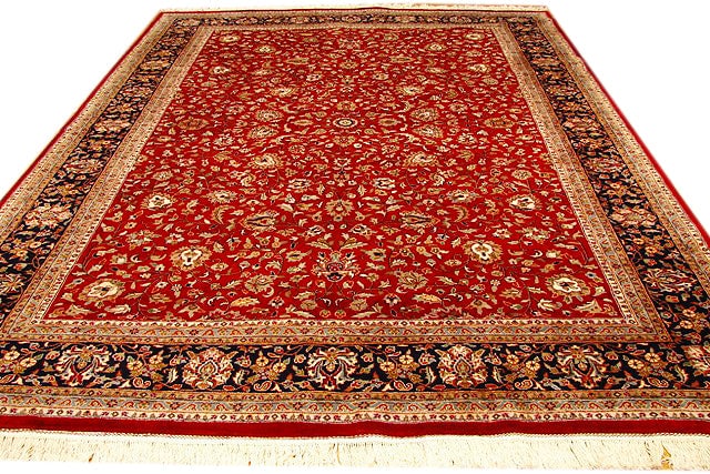 Handmade Kashan Rug 8' x 11'6" Wool Silk Red Premium Quality (1 of 6)