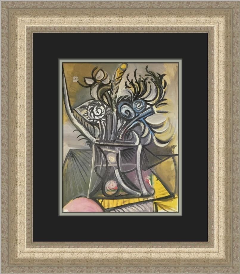 Pablo Picasso A Vase of Flowers Custom Framed Print 1996 (1 of 2)