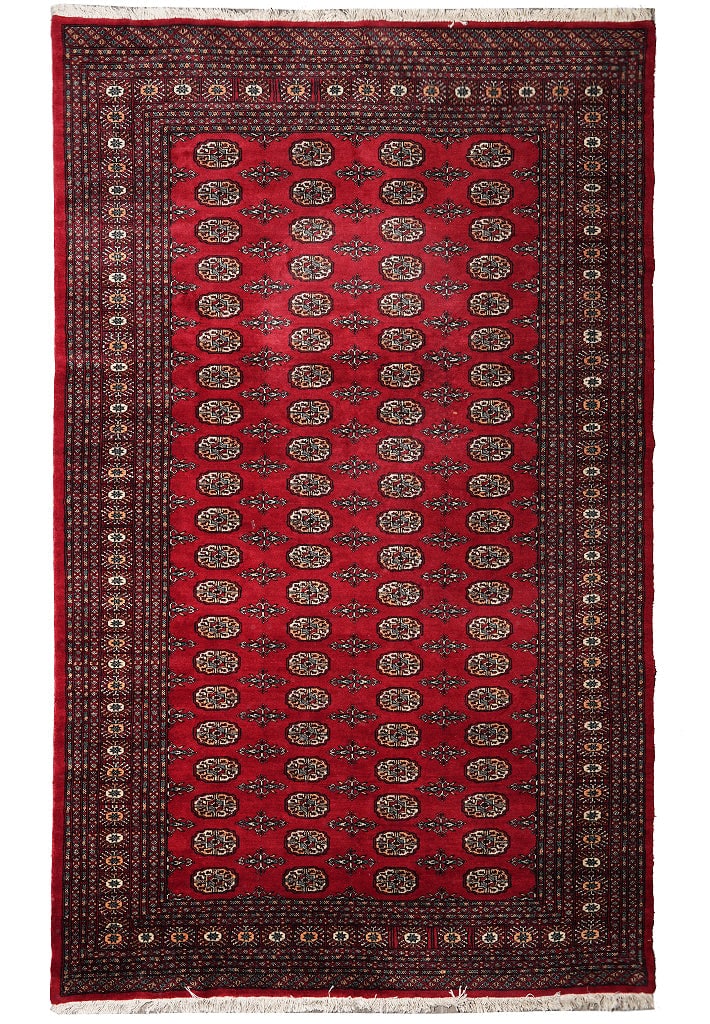 Handmade Bokhara Area Rug 6.6 x 10.4 Soft Wool Red Brown Ivory (1 of 11)