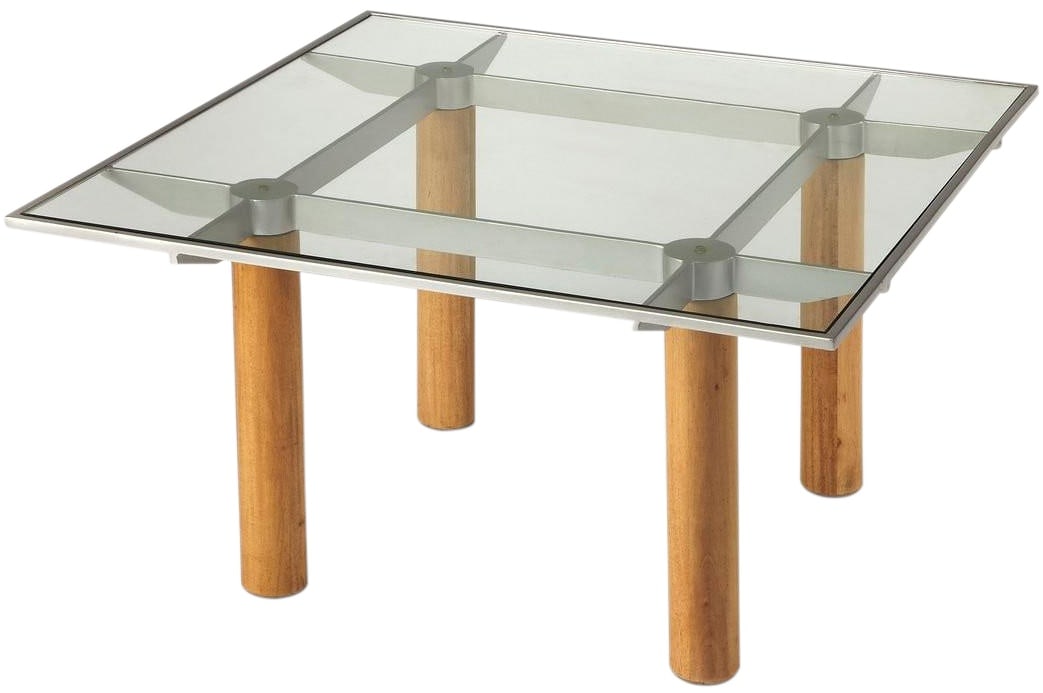Butler Specialty Square Coffee Table Metal Tempered Glass Clear Finish (1 of 1)