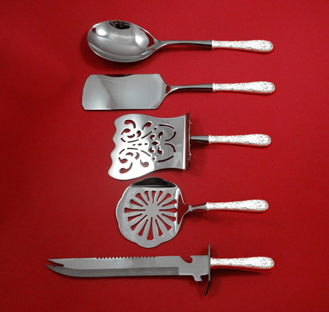 Kirk Repousse Sterling Silver 5pc Brunch Serving Hostess Set (1 of 2)