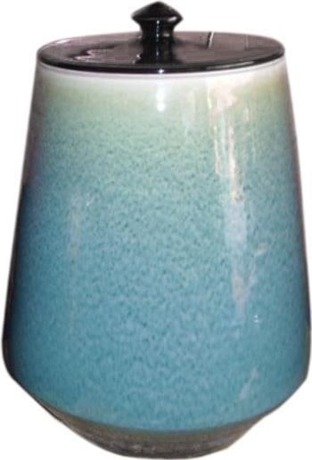 Handmade Aqua Green Lidded Porcelain Jar 16H 10W 10D (1 of 1)