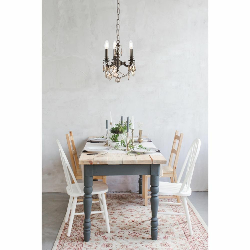 Lillie Collection 3 Light Pewter Pendant with Golden Teak Crystal Accents 10 Inch (1 of 9)