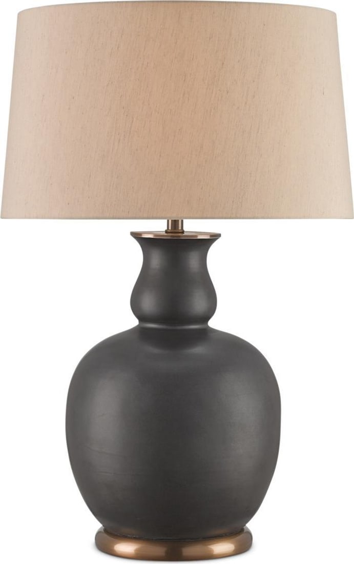 Currey Ultimo Lamp Matte Black Brass Shade 3-Way Switch (1 of 3)