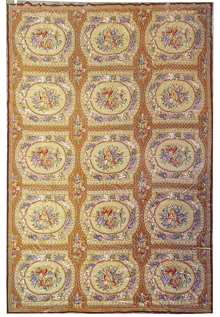 11.2 x 15.4 Hand-Stitched Needlepoint French Garden Area Rug (1 of 12)