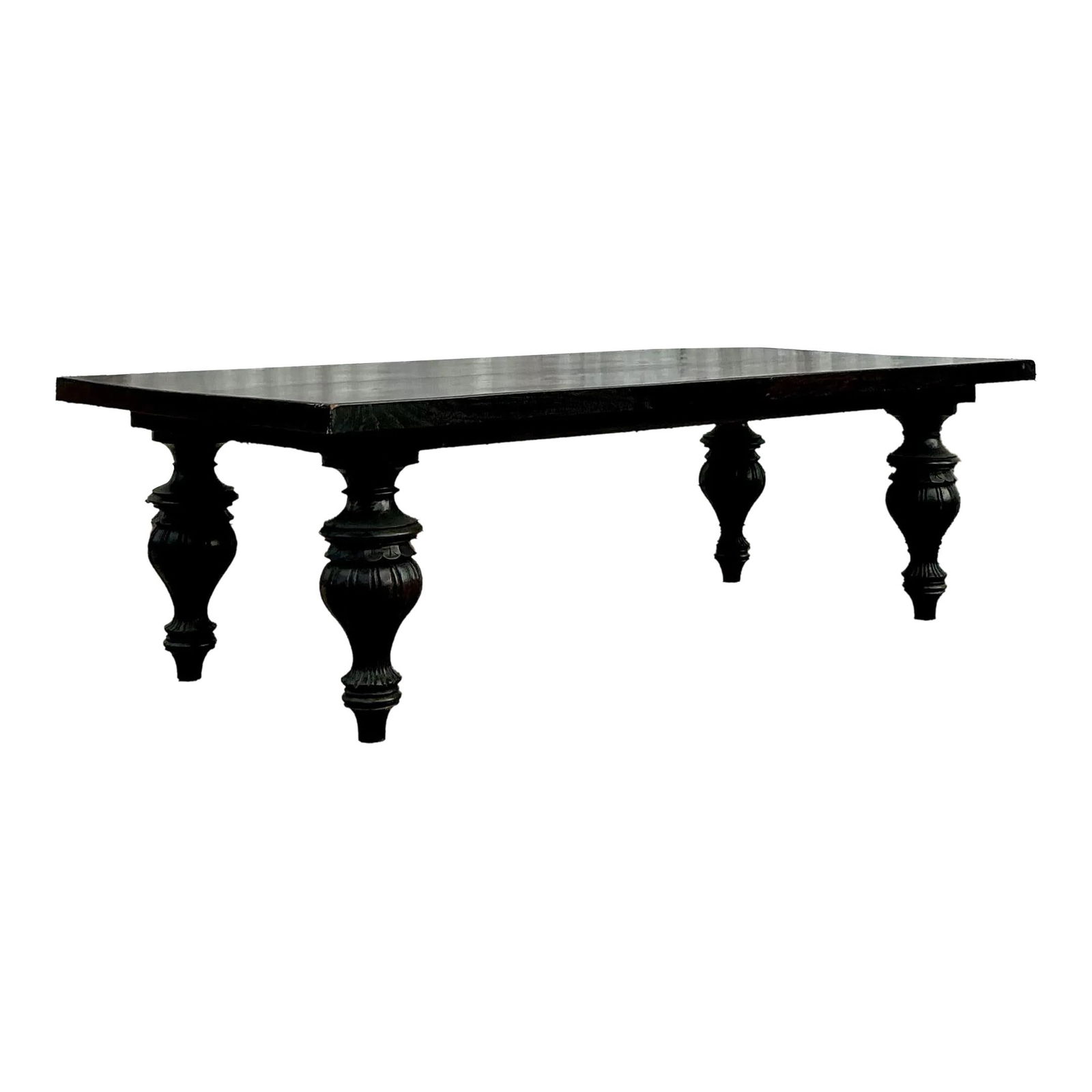 Vintage Boho Walker Zabriskie Turned Wood Coffee Table Ebony (1 of 9)