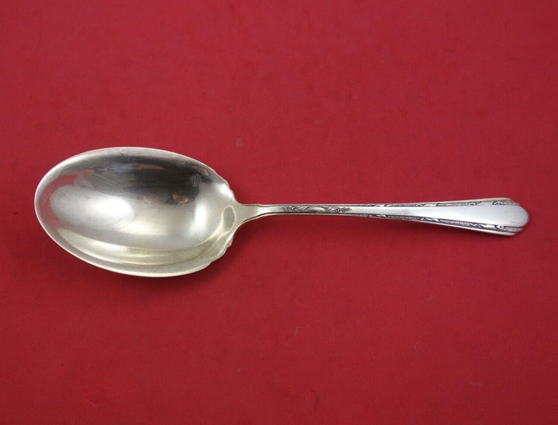 Towle Sterling Silver Chased Diana Serving Spoon 8 1/4 Inches (1 of 2)