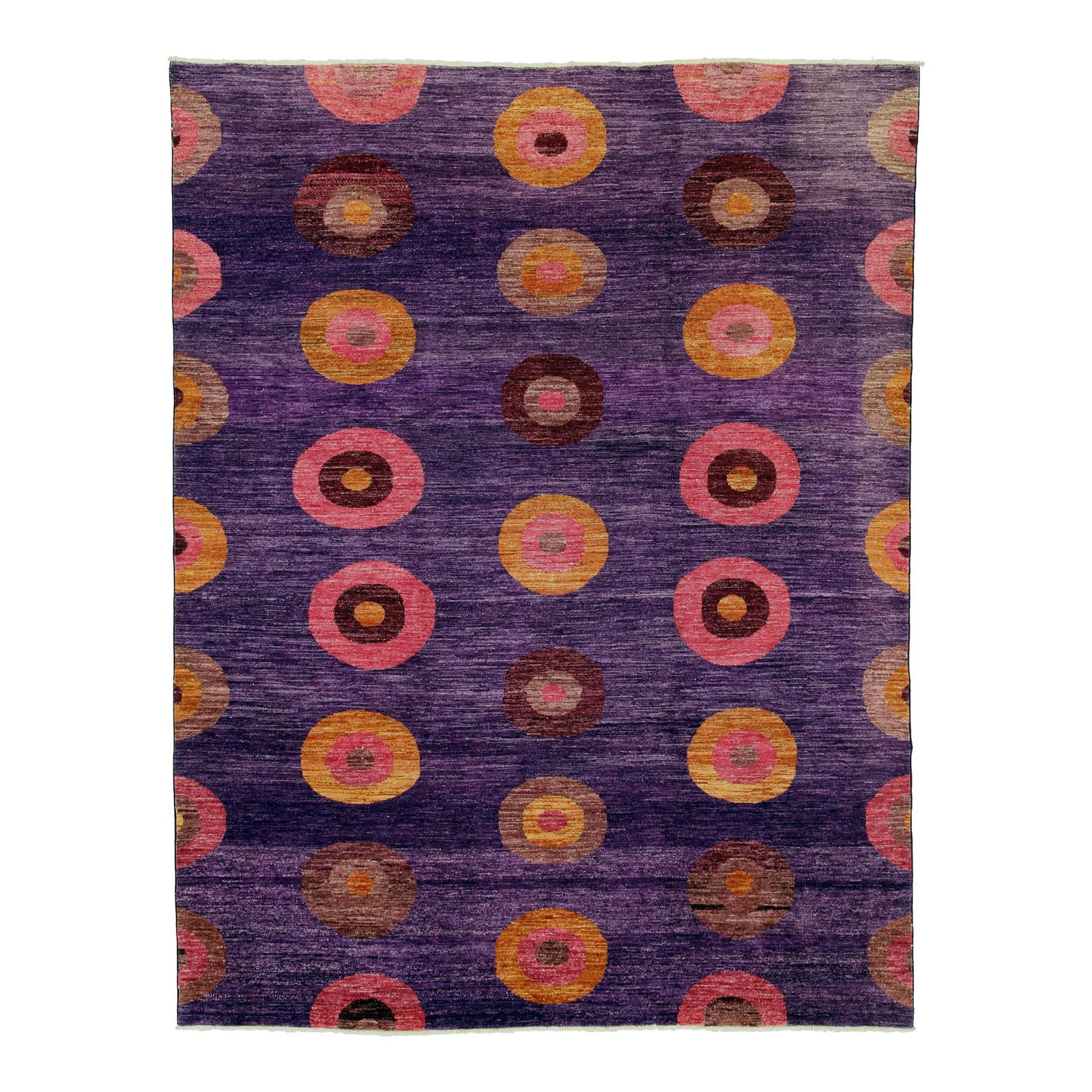 Vibrant 9x12 Purple Hand-Knotted Wool Rug with Pop Art Design (1 of 5)