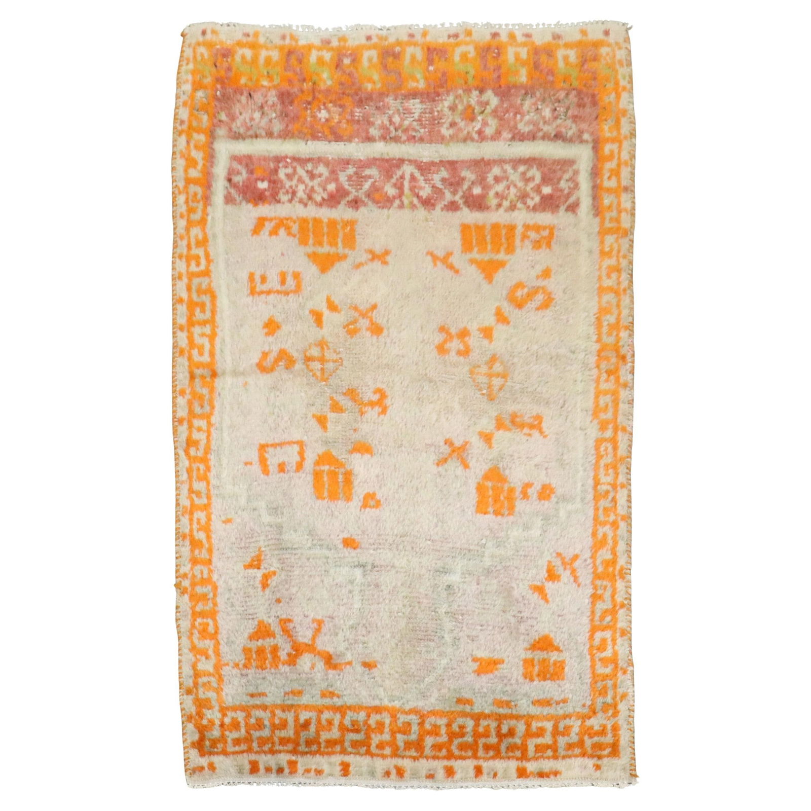 Antique Turkish Oushak Hand-Woven Small Rug 32 x 53 Inches (1 of 7)